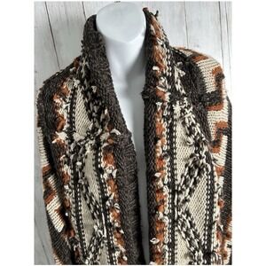 Women's VTG Abercrombie & Fitch Cardigan Fringe Boho Aztec Y2K Size M/L